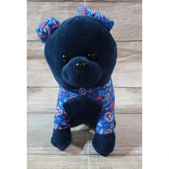 FOCO MLB Toronto Blue Jays Baseball Plush Dog Puppy Stuffed Animal Toy Blue 8” - Picture 1 of 5